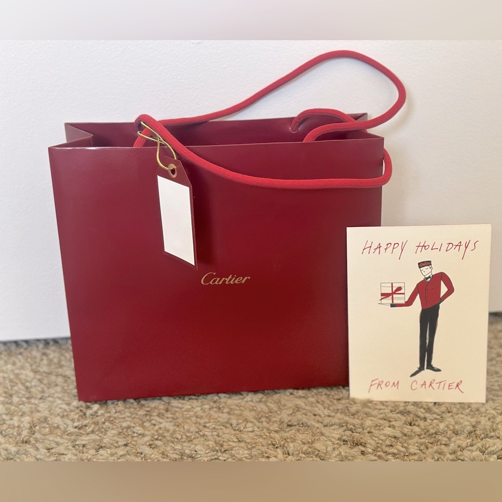 Cartier Holiday gift bag with gift card and tag SOLD